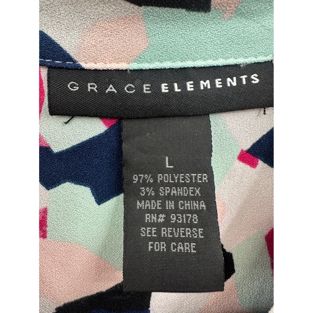 Grace Elements Abstract Print Button Front Long S… - image 5